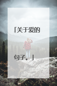 关于爱的句子。
