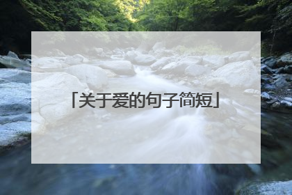 关于爱的句子简短