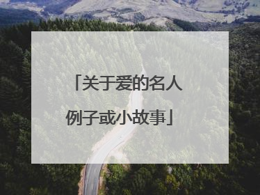 关于爱的名人例子或小故事