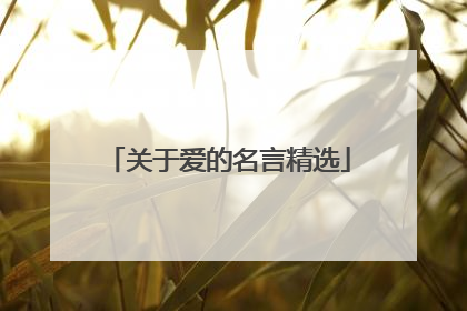 关于爱的名言精选