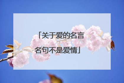 关于爱的名言名句不是爱情