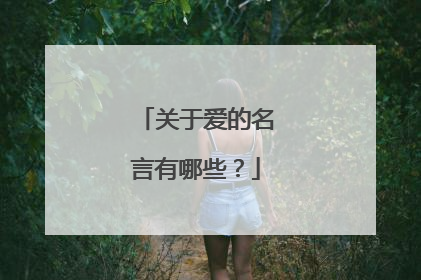 关于爱的名言有哪些?