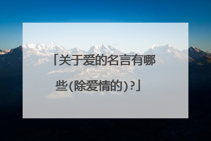 关于爱的名言有哪些(除爱情的)?
