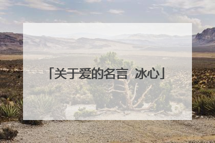 关于爱的名言 冰心