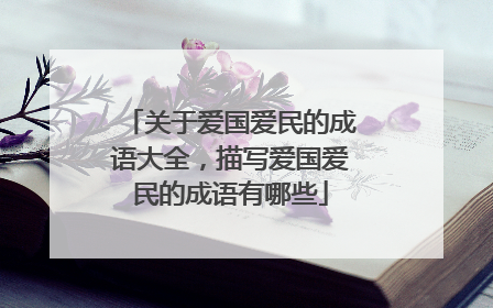 关于爱国爱民的成语大全,描写爱国爱民的成语有哪些