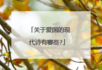 关于爱国的现代诗有哪些?