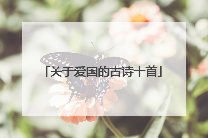 关于爱国的古诗十首