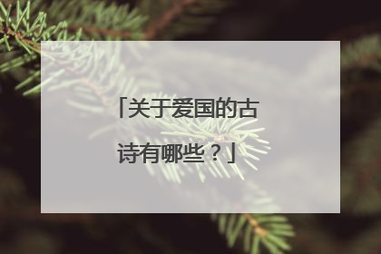 关于爱国的古诗有哪些?