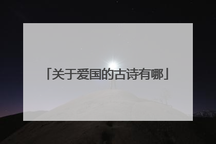 关于爱国的古诗有哪