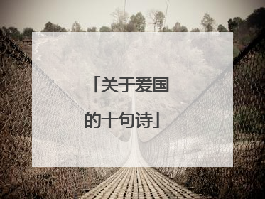 关于爱国的十句诗