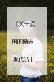 关于爱国的励志现代诗