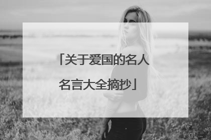 关于爱国的名人名言大全摘抄
