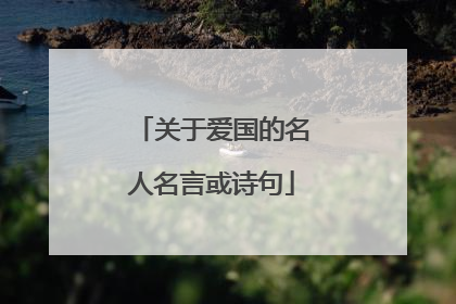 关于爱国的名人名言或诗句