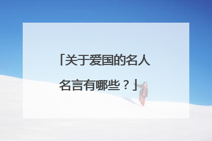 关于爱国的名人名言有哪些?