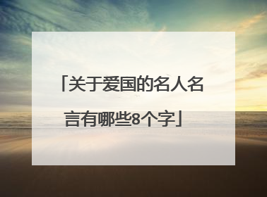 关于爱国的名人名言有哪些8个字