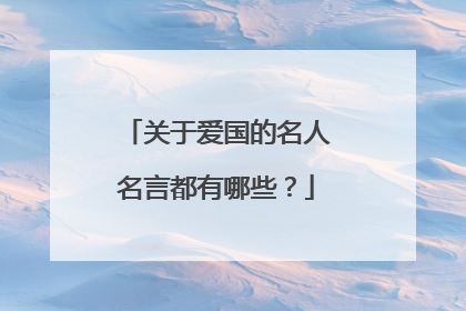 关于爱国的名人名言都有哪些?