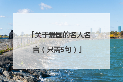 关于爱国的名人名言（只需5句）