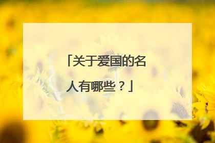 关于爱国的名人有哪些?
