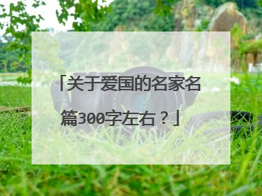 关于爱国的名家名篇300字左右？