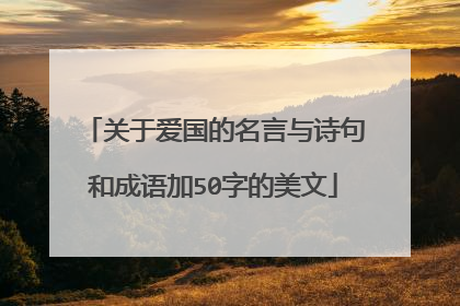 关于爱国的名言与诗句和成语加50字的美文