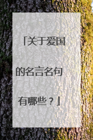 关于爱国的名言名句有哪些?