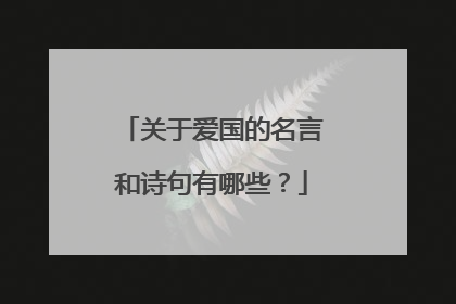 关于爱国的名言和诗句有哪些?