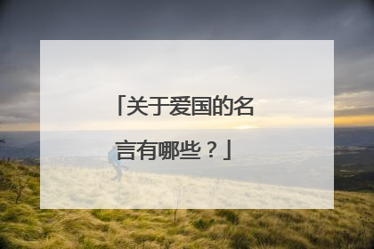 关于爱国的名言有哪些?