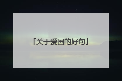 关于爱国的好句