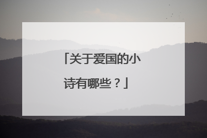关于爱国的小诗有哪些？