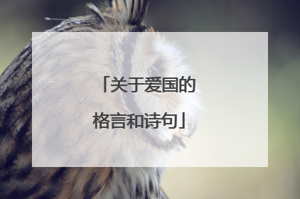关于爱国的格言和诗句