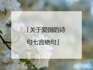 关于爱国的诗句七言绝句