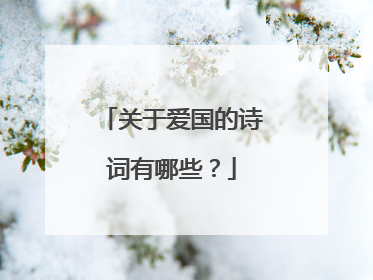 关于爱国的诗词有哪些?