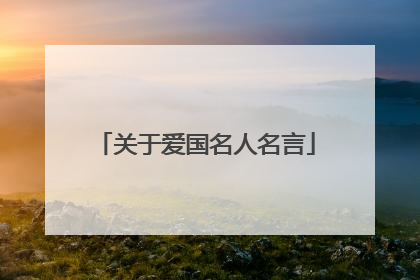 关于爱国名人名言