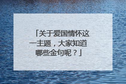 关于爱国情怀这一主题，大家知道哪些金句呢？