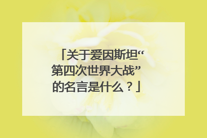 关于爱因斯坦“第四次世界大战”的名言是什么?