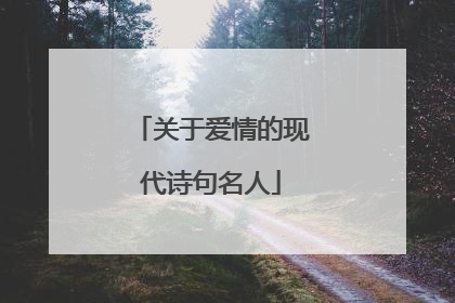 关于爱情的现代诗句名人