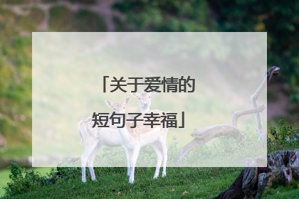 关于爱情的短句子幸福