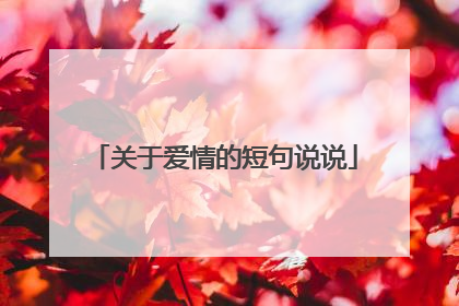 关于爱情的短句说说