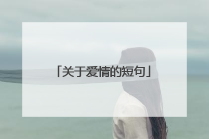 关于爱情的短句