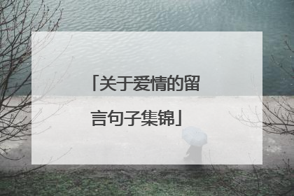 关于爱情的留言句子集锦