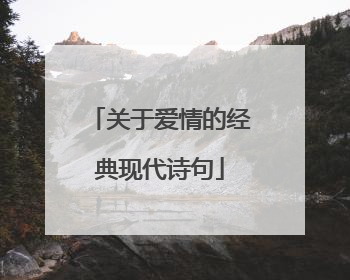关于爱情的经典现代诗句