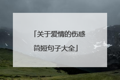 关于爱情的伤感简短句子大全