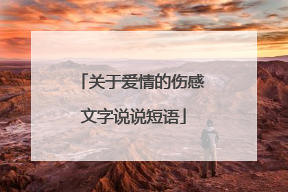 关于爱情的伤感文字说说短语
