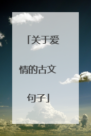 关于爱情的古文句子