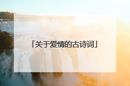 关于爱情的古诗词