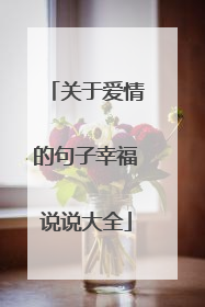 关于爱情的句子幸福说说大全