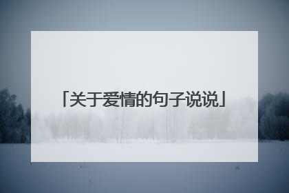 关于爱情的句子说说
