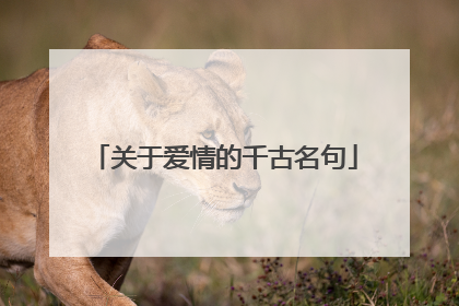 关于爱情的千古名句