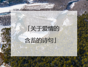 关于爱情的含蓄的诗句