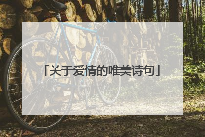 关于爱情的唯美诗句